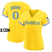 Hunter Dobbins Women's Boston Red Sox Gold/Light Authentic Blue 2021 City Connect Player Jersey