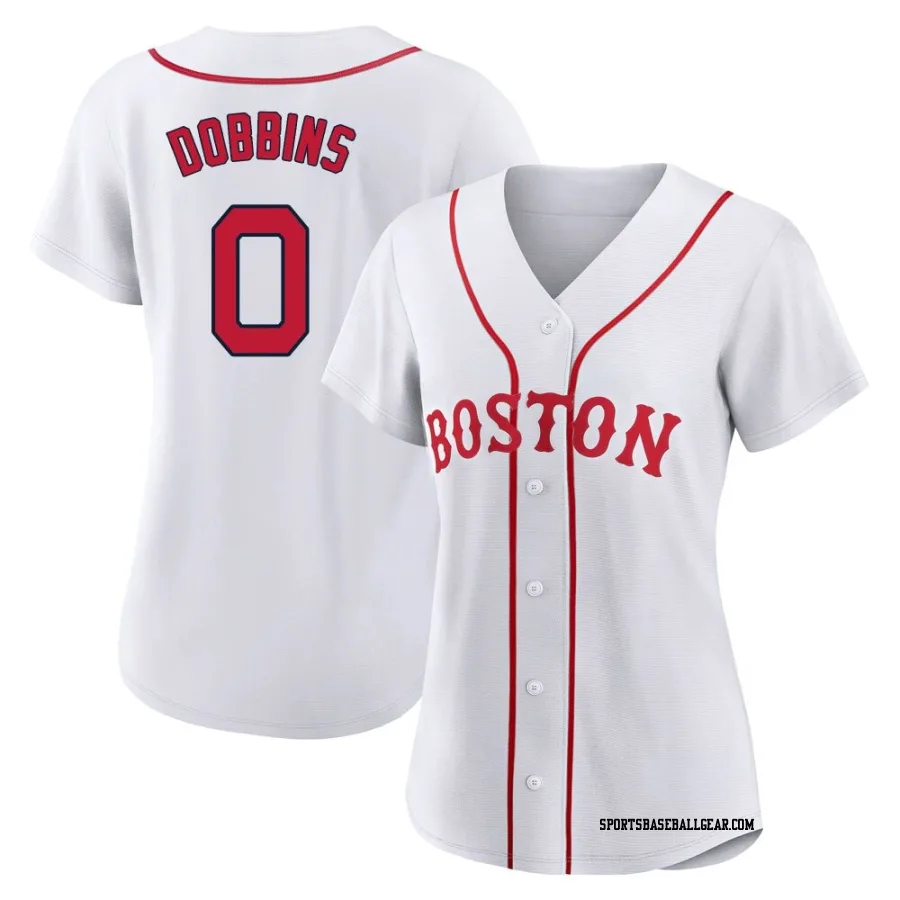 Hunter Dobbins Women's Boston Red Sox White Authentic 2021 Patriots' Day Jersey