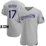 Hunter Dozier Men's Kansas City Royals Gray Authentic Road Jersey