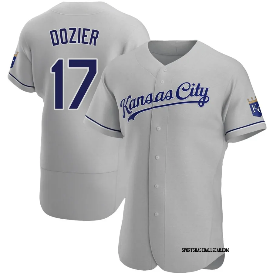 Hunter Dozier Men's Kansas City Royals Gray Authentic Road Jersey