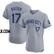 Hunter Dozier Men's Kansas City Royals Gray Elite Road Jersey