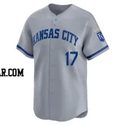 Hunter Dozier Men's Kansas City Royals Gray Limited Away Jersey