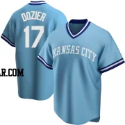 Hunter Dozier Men's Kansas City Royals Light Blue Replica Road Cooperstown Collection Jersey