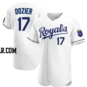 Hunter Dozier Men's Kansas City Royals White Authentic Home Jersey