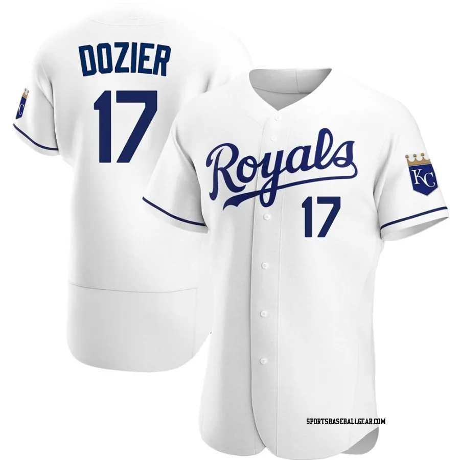 Hunter Dozier Men's Kansas City Royals White Authentic Home Jersey