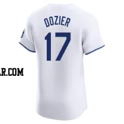 Hunter Dozier Men's Kansas City Royals White Elite Home Jersey