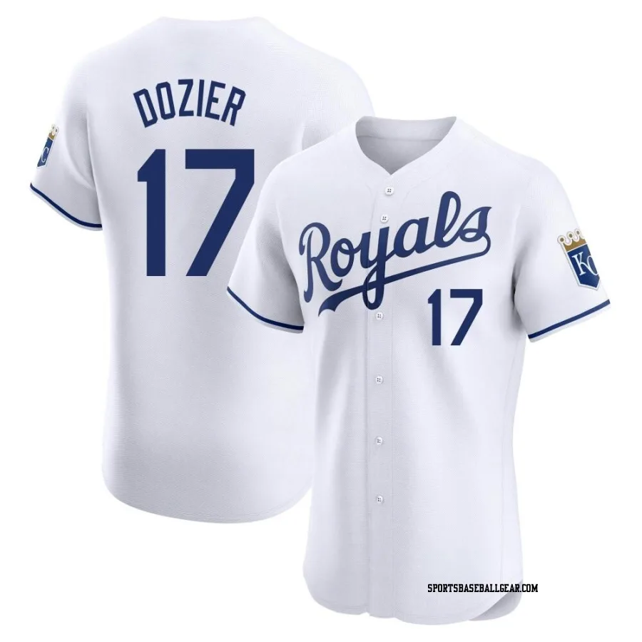 Hunter Dozier Men's Kansas City Royals White Elite Home Jersey