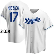 Hunter Dozier Men's Kansas City Royals White Replica Home Jersey