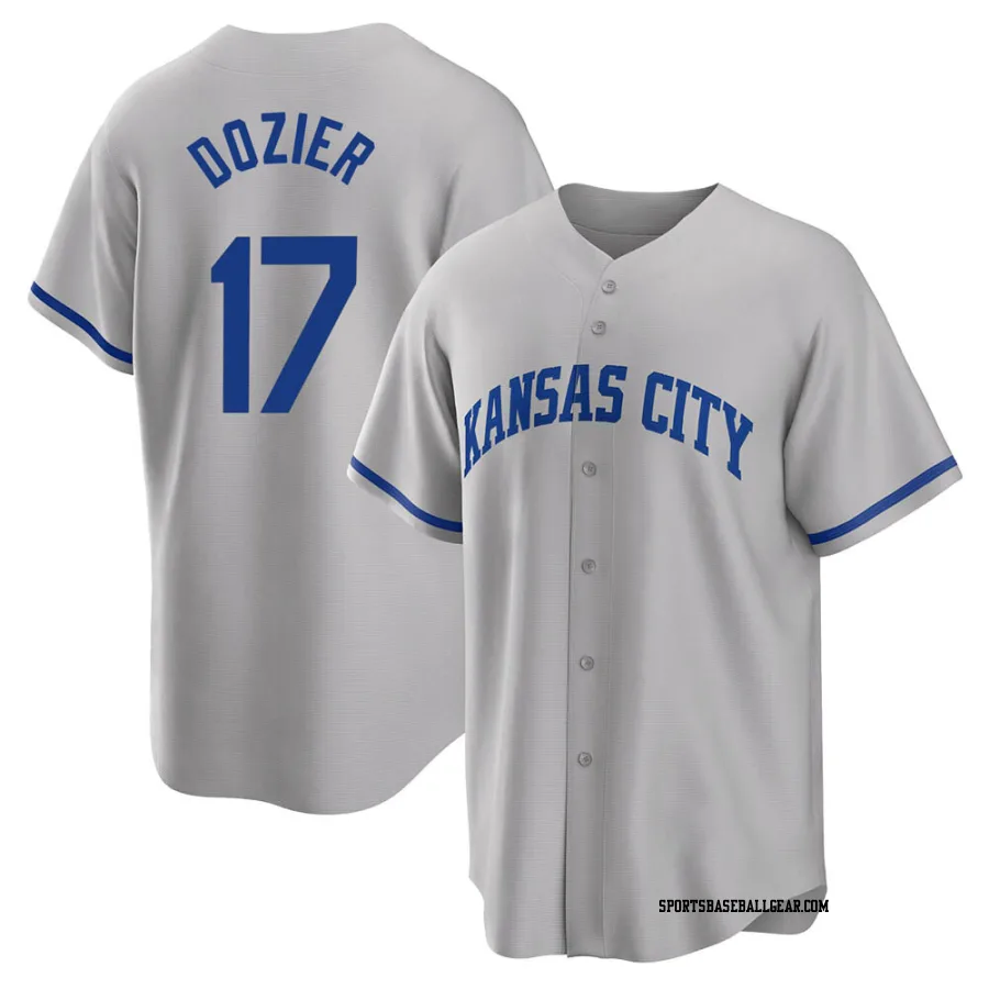 Hunter Dozier Youth Kansas City Royals Gray Replica 2022 Road Jersey