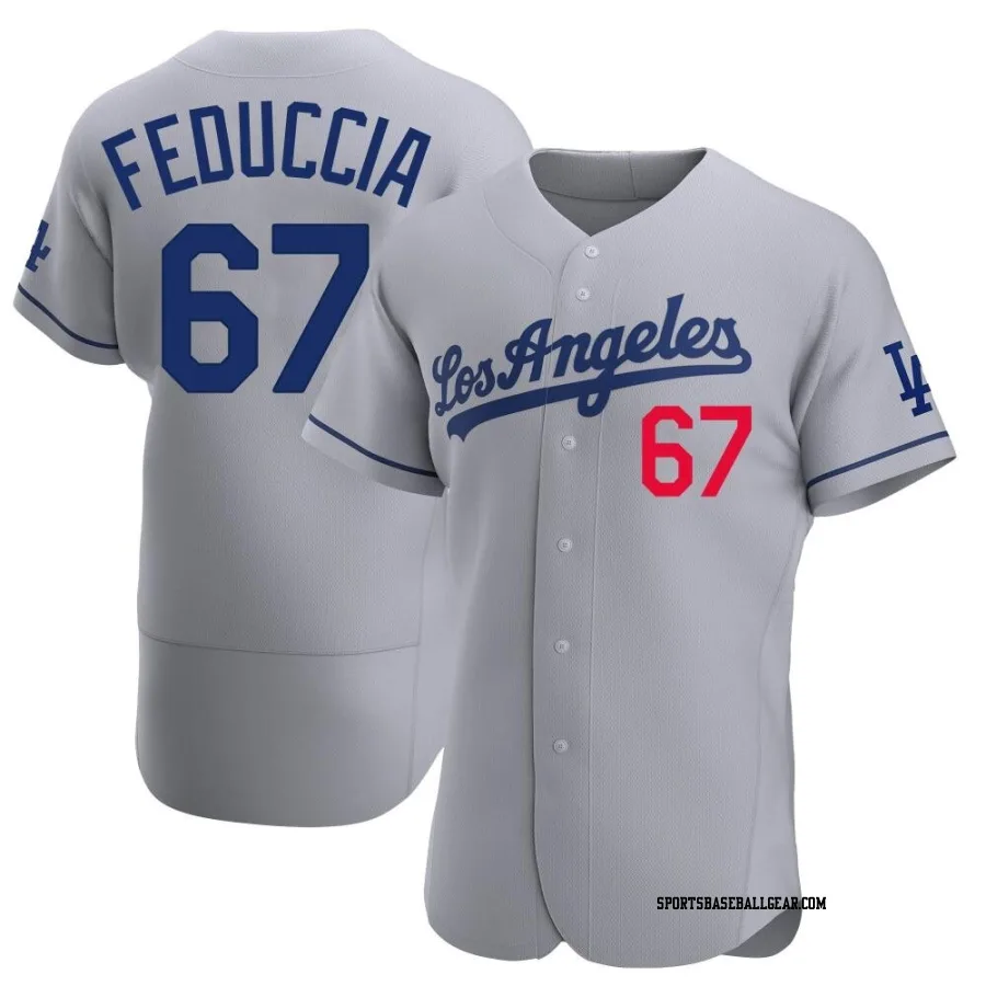 Hunter Feduccia Men's Los Angeles Dodgers Gray Authentic Away Jersey