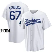 Hunter Feduccia Men's Los Angeles Dodgers White Replica 2024 World Tour Seoul Series Home Jersey