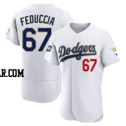 Hunter Feduccia Men's Los Angeles Dodgers White/Gold Authentic 2021 Gold Program Player Jersey