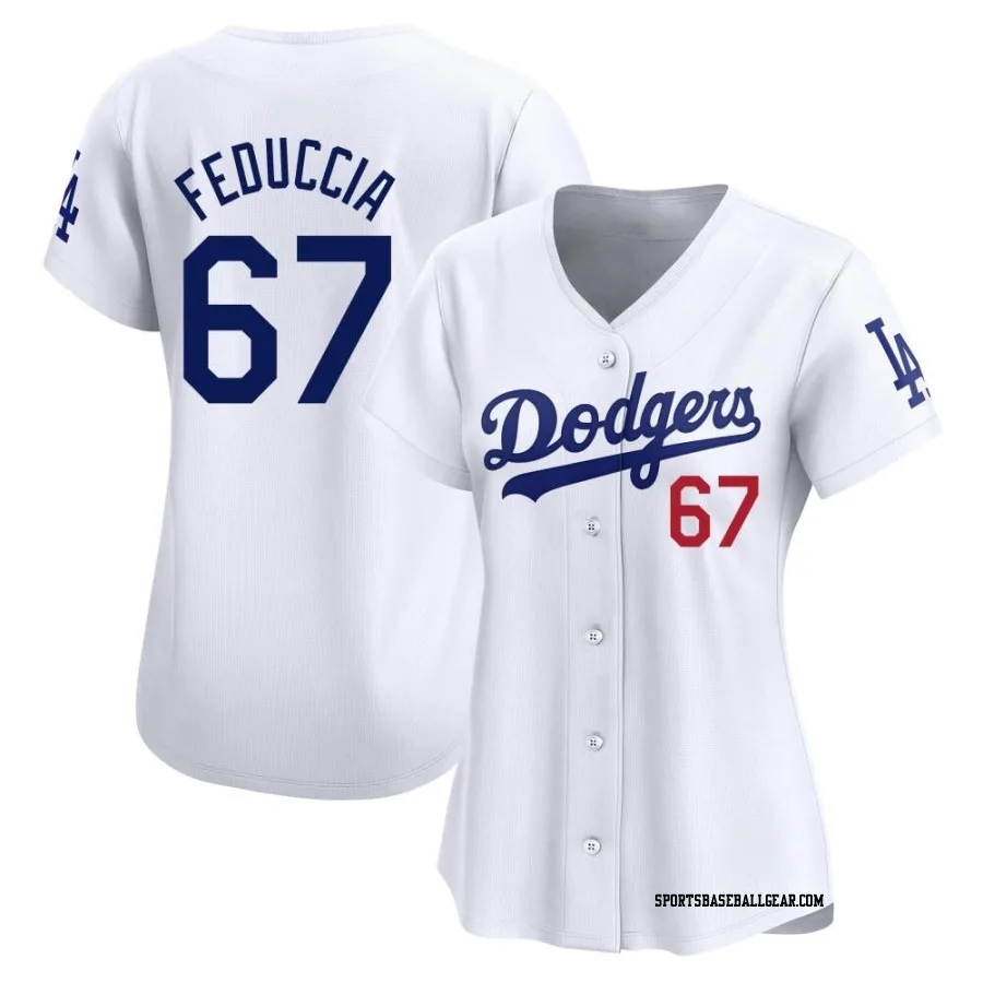 Hunter Feduccia Women's Los Angeles Dodgers White Limited Home Jersey