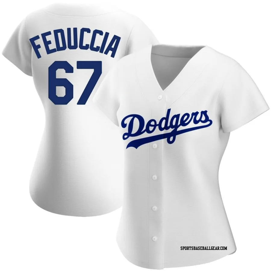 Hunter Feduccia Women's Los Angeles Dodgers White Replica Home Jersey