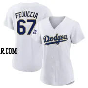 Hunter Feduccia Women's Los Angeles Dodgers White/Gold Authentic 2021 Gold Program Player Jersey