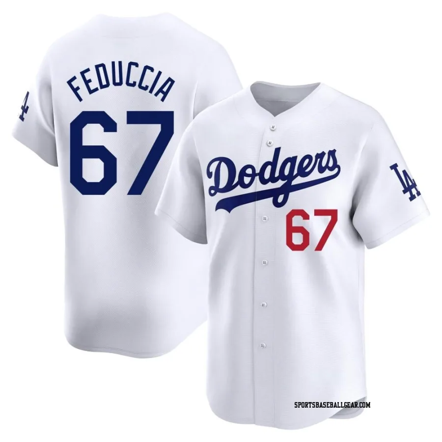 Hunter Feduccia Youth Los Angeles Dodgers White Limited Home Jersey