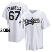 Hunter Feduccia Youth Los Angeles Dodgers White/Gold Replica 2021 Gold Program Player Jersey