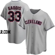 Hunter Gaddis Men's Cleveland Guardians Gray Replica Road Jersey