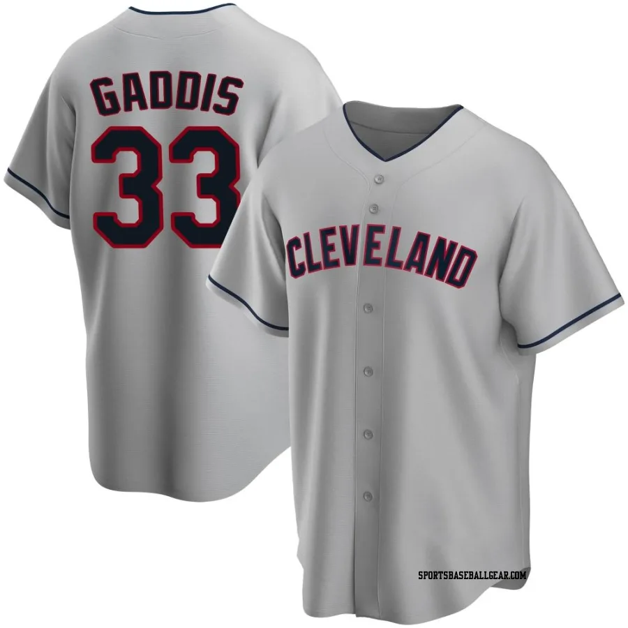 Hunter Gaddis Men's Cleveland Guardians Gray Replica Road Jersey