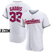 Hunter Gaddis Men's Cleveland Guardians White Authentic Home Jersey