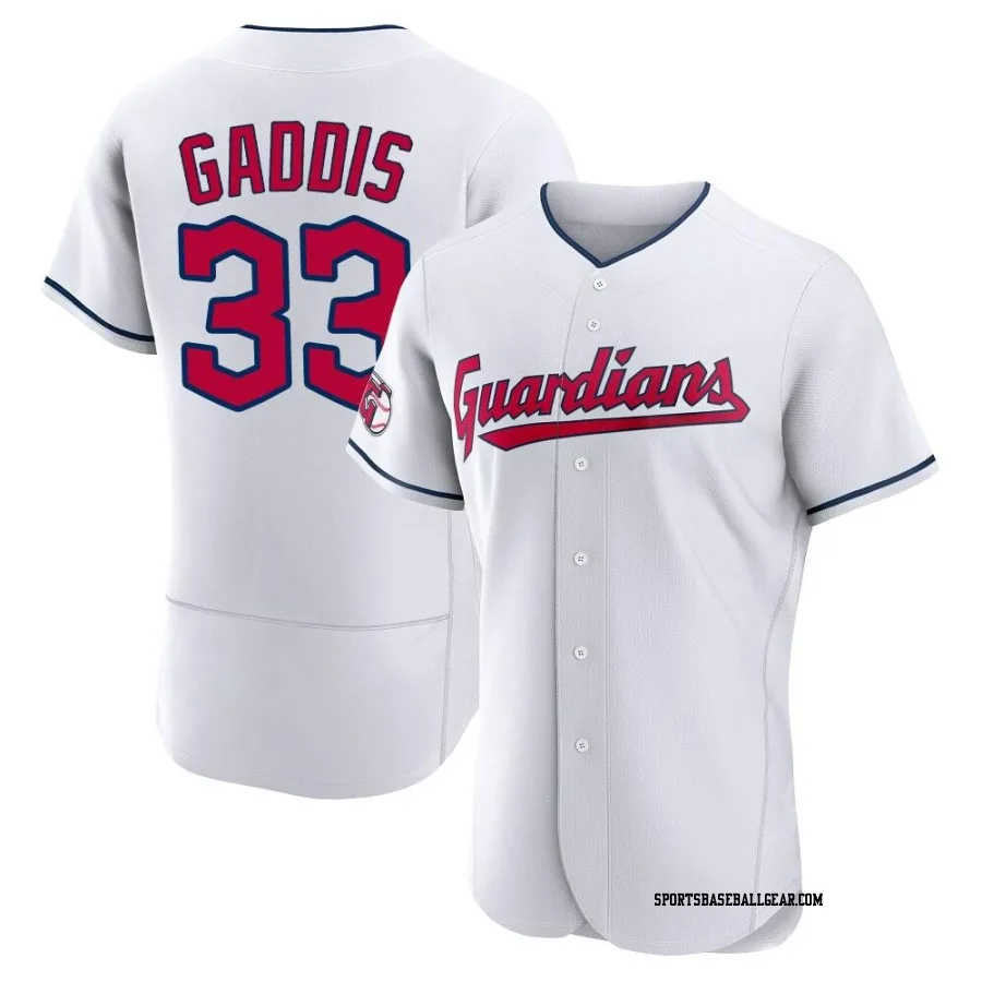 Hunter Gaddis Men's Cleveland Guardians White Authentic Home Jersey