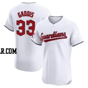 Hunter Gaddis Men's Cleveland Guardians White Elite Home Jersey