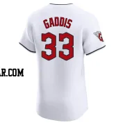 Hunter Gaddis Men's Cleveland Guardians White Elite Home Jersey