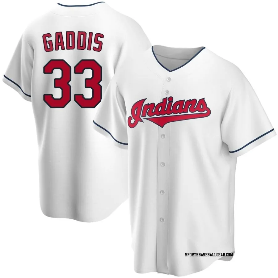 Hunter Gaddis Men's Cleveland Guardians White Replica Home Jersey