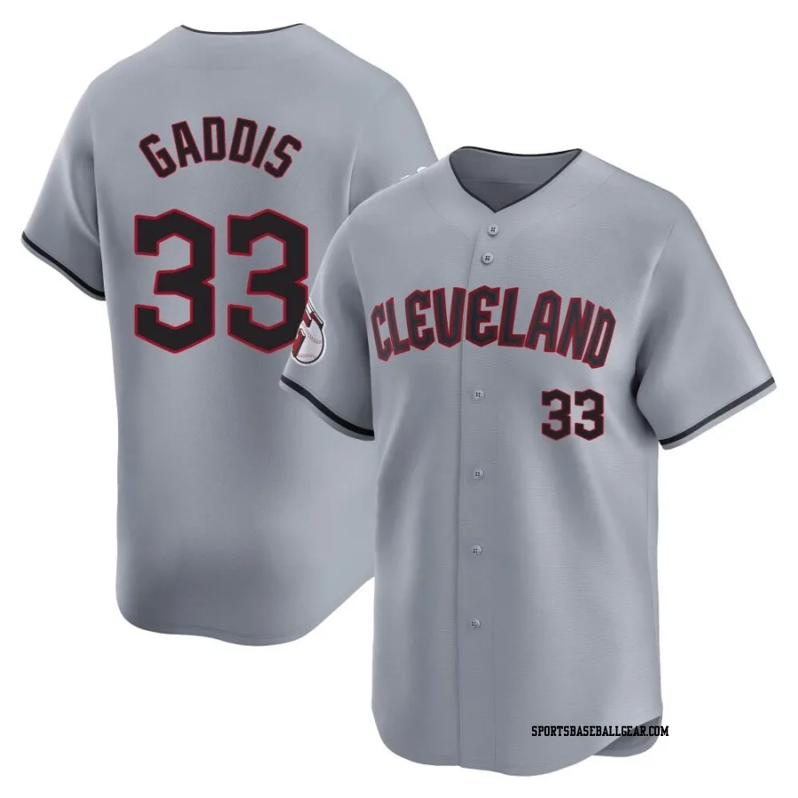 Hunter Gaddis Youth Cleveland Guardians Gray Limited Road Jersey