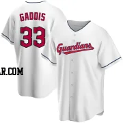 Hunter Gaddis Youth Cleveland Guardians White Replica Home Jersey