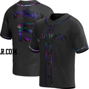 Hunter Goodman Men's Colorado Rockies Black Holographic Replica Alternate Jersey