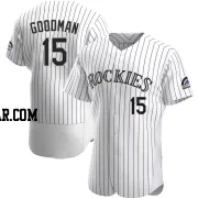 Hunter Goodman Men's Colorado Rockies White Authentic Home Jersey