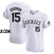 Hunter Goodman Men's Colorado Rockies White Elite Home Jersey