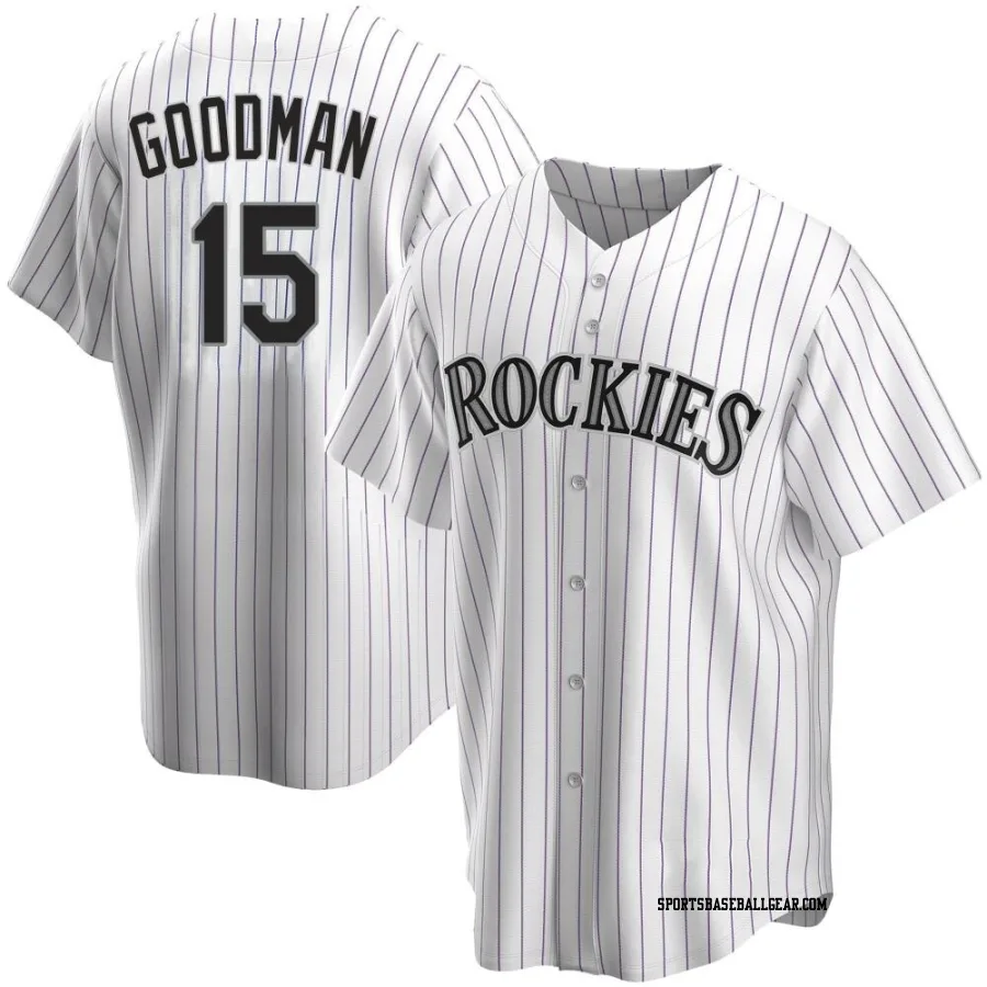 Hunter Goodman Men's Colorado Rockies White Replica Home Jersey