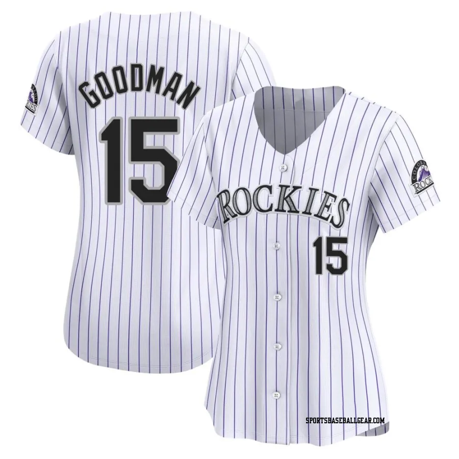 Hunter Goodman Women's Colorado Rockies White Limited Home Jersey