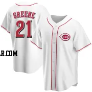 Hunter Greene Men's Cincinnati Reds White Replica Home Jersey