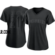 Hunter Greene Women's Cincinnati Reds Black Authentic Pitch Fashion Jersey