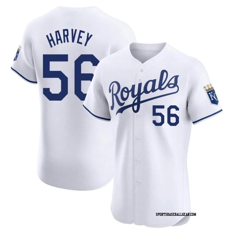 Hunter Harvey Men's Kansas City Royals White Elite Home Jersey