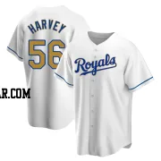 Hunter Harvey Youth Kansas City Royals Gold Replica White Home Jersey