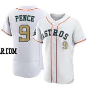 Hunter Pence Men's Houston Astros Gold Authentic White 2023 Collection Jersey