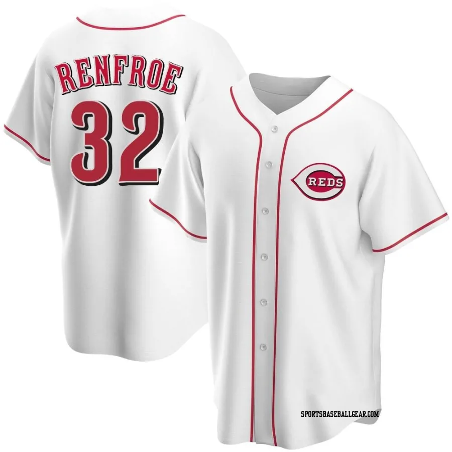 Hunter Renfroe Men's Cincinnati Reds White Replica Home Jersey