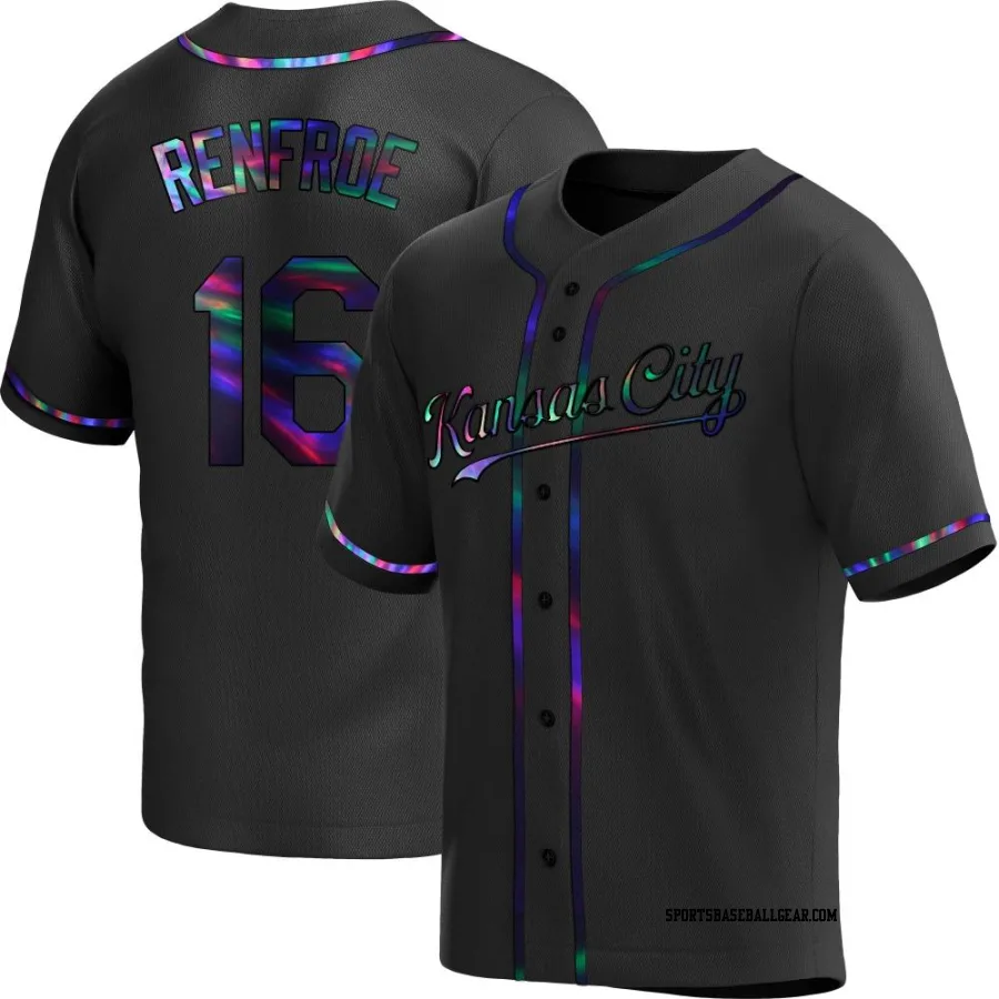 Hunter Renfroe Men's Kansas City Royals Black Holographic Replica Alternate Jersey