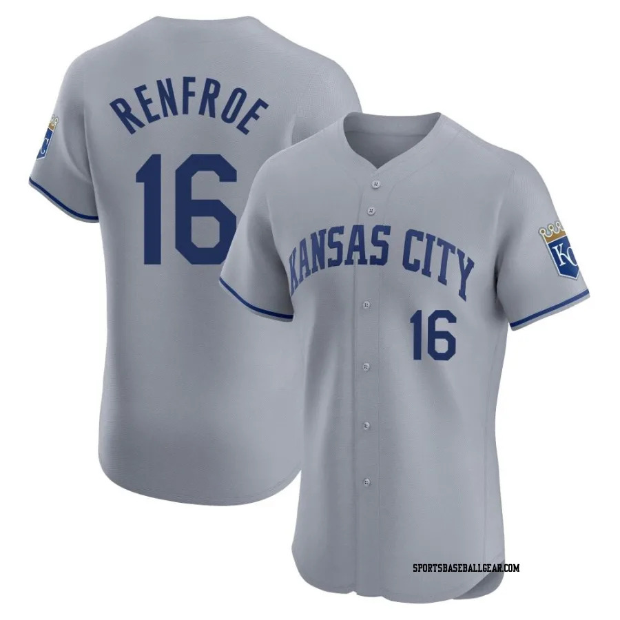 Hunter Renfroe Men's Kansas City Royals Gray Elite Road Jersey