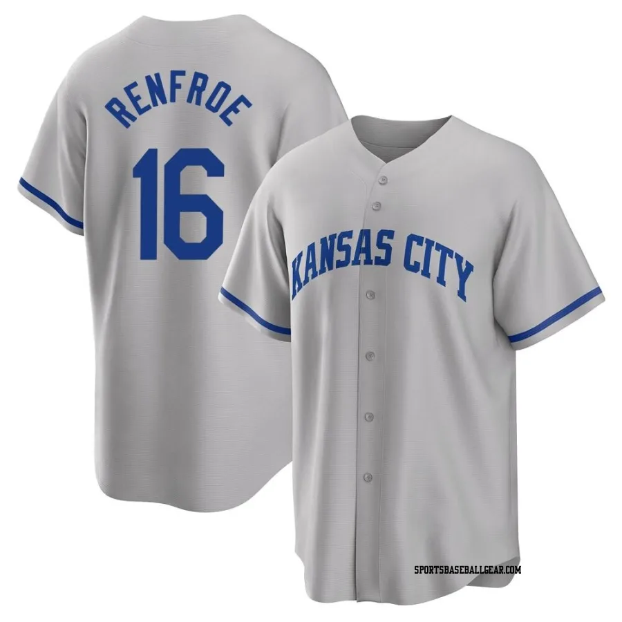 Hunter Renfroe Men's Kansas City Royals Gray Replica 2022 Road Jersey