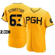 Hunter Stratton Men's Pittsburgh Pirates Gold Authentic 2023 City Connect Jersey