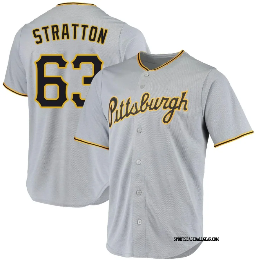 Hunter Stratton Men's Pittsburgh Pirates Gray Replica Road Jersey