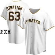 Hunter Stratton Youth Pittsburgh Pirates White Replica Home Jersey