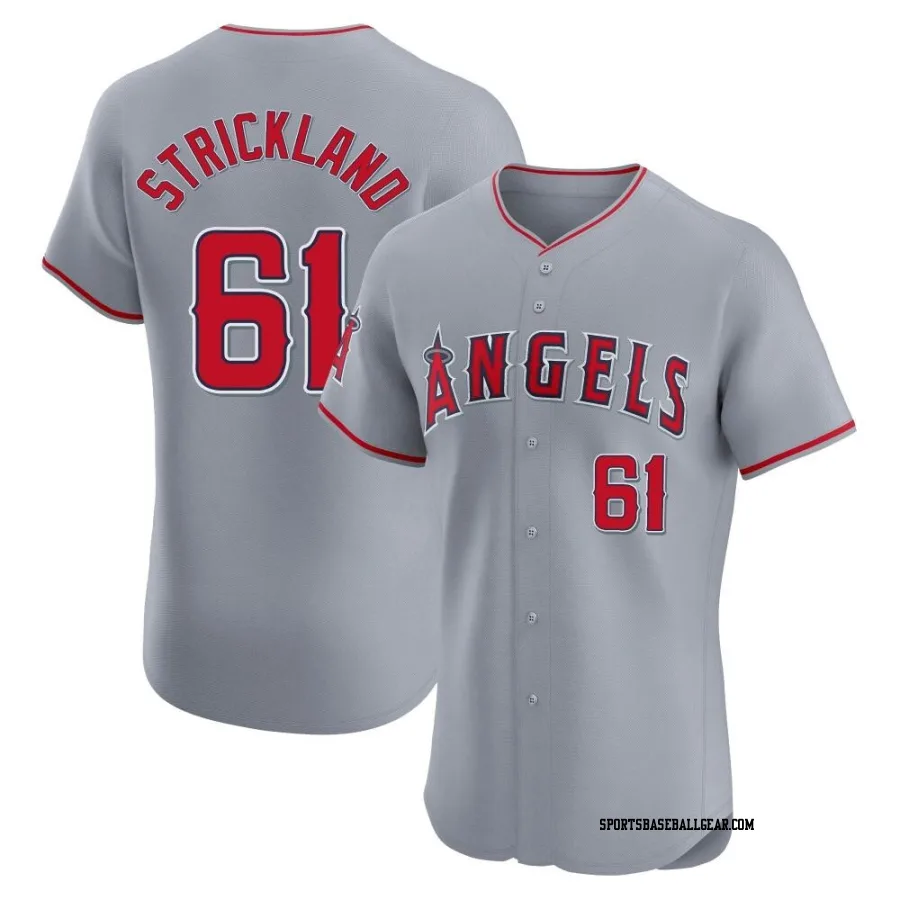 Hunter Strickland Men's Los Angeles Angels Gray Elite Road Jersey