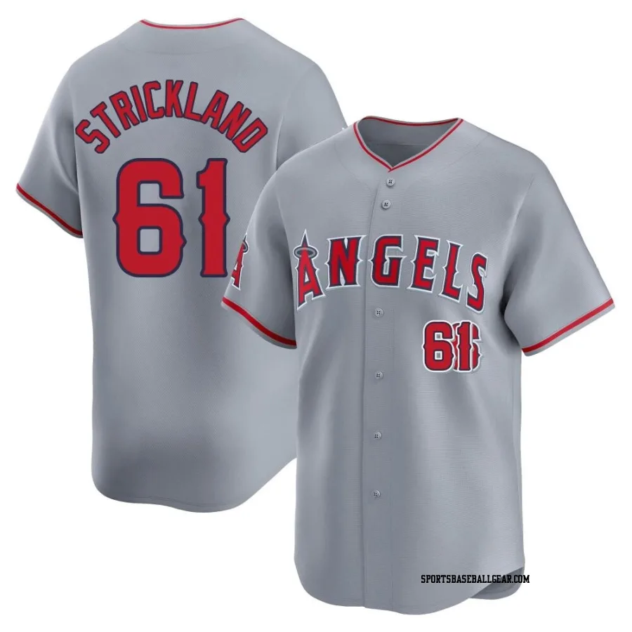 Hunter Strickland Men's Los Angeles Angels Gray Limited Away Jersey