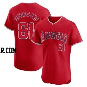 Hunter Strickland Men's Los Angeles Angels Red Elite Alternate Jersey